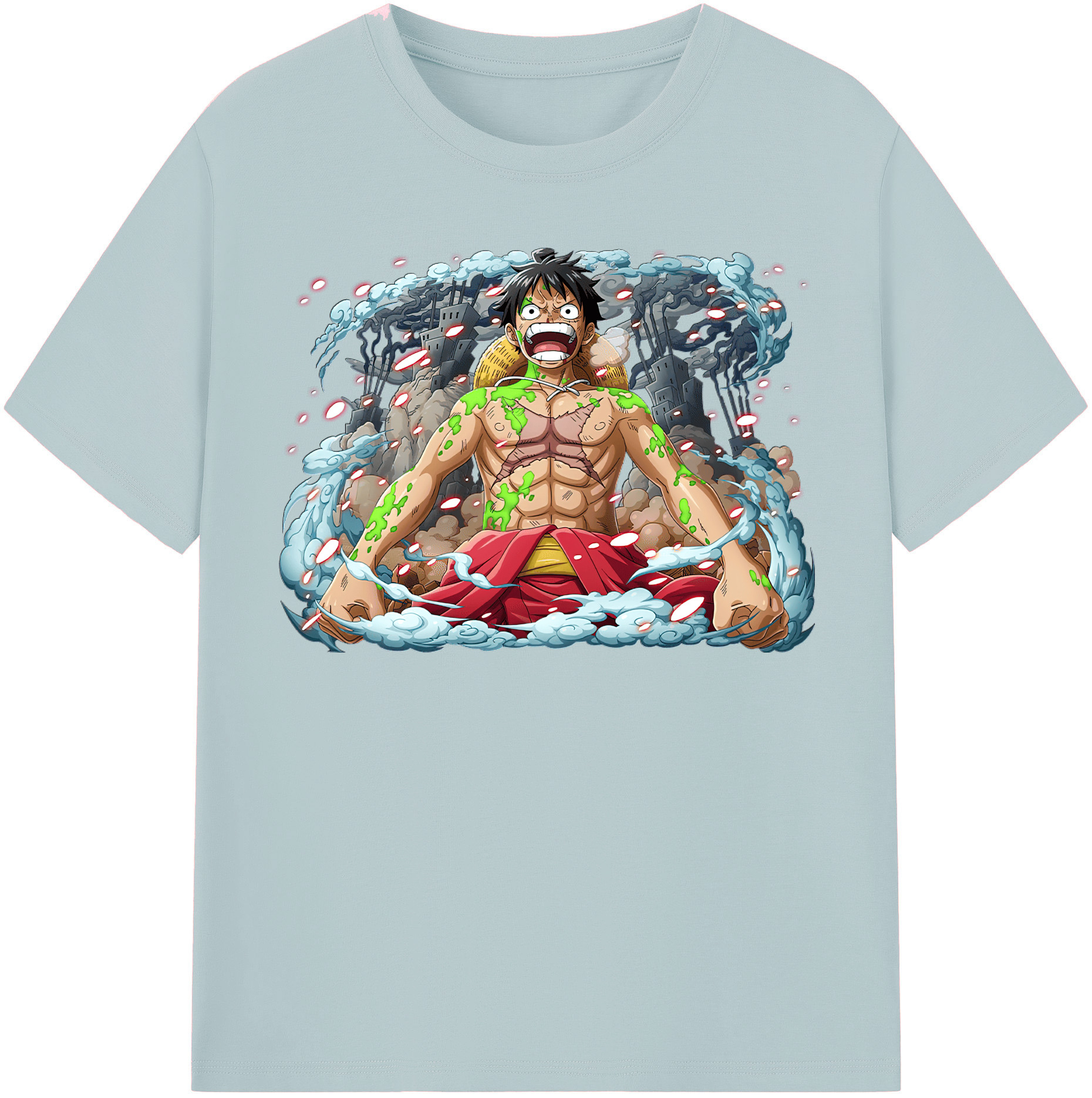 ワンピース モンキー・D・ルフィ ONE PIECE Monkey D. Luffy 綿100％半袖Tシャツ（フロントプリント）